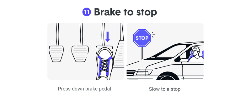 how to brake when driving stick