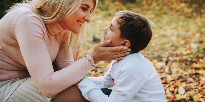 autistic child with parent