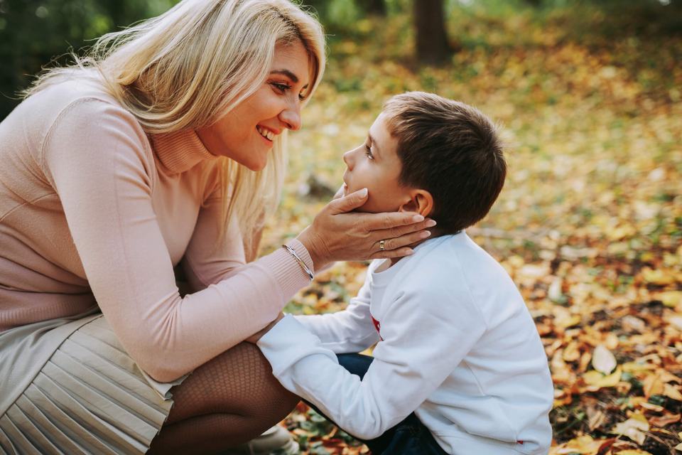autistic child with parent