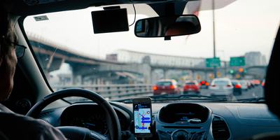 driver in traffic