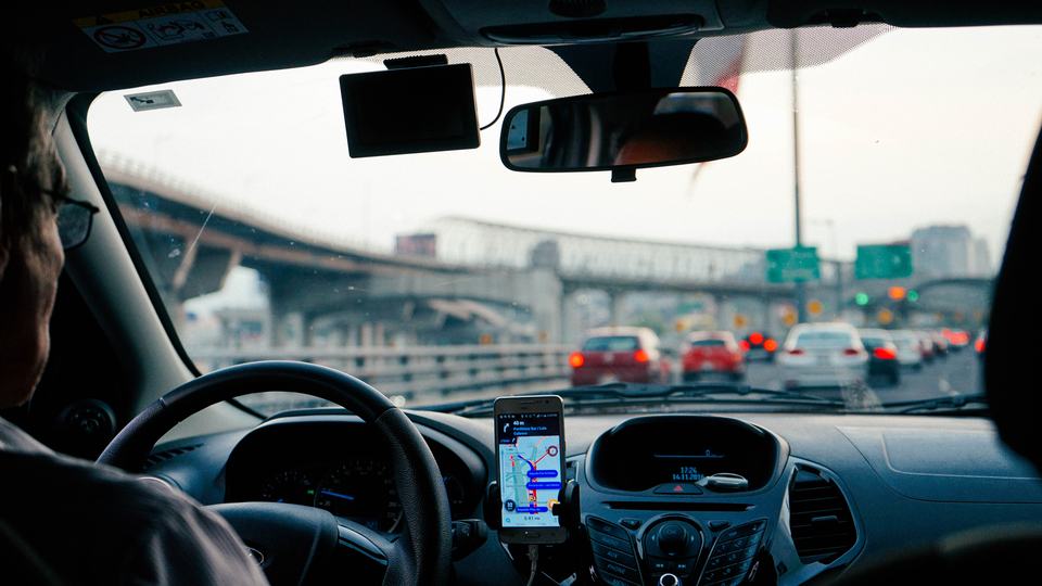 driver in traffic