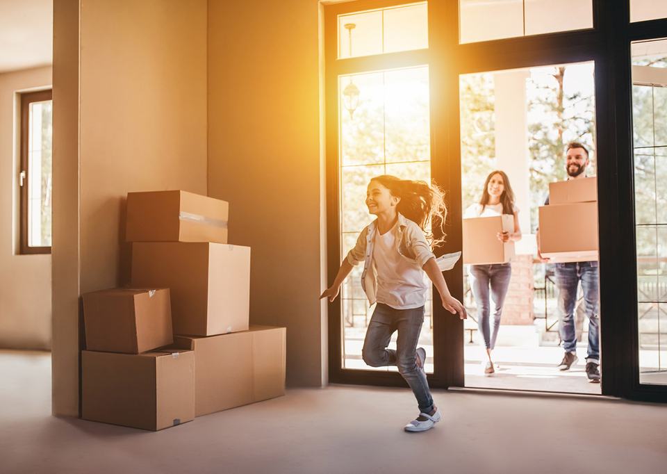 family moving into home