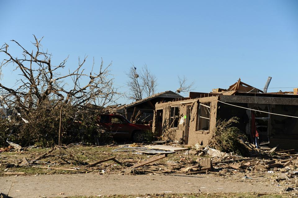 destroyed home