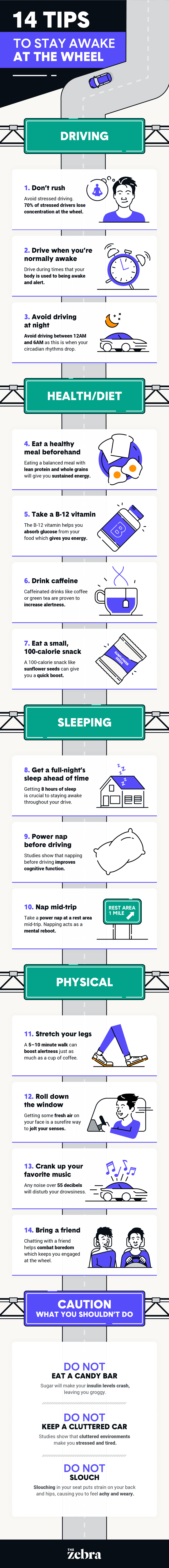 how to stay awake while driving infographic