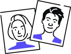 icon photos of a man and woman