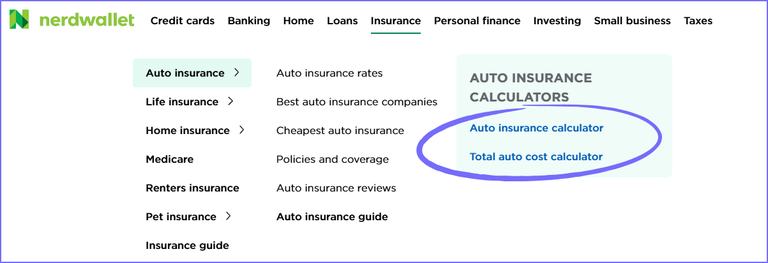 Nerdwallet menu