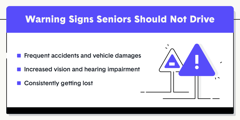 senior driving warning signs