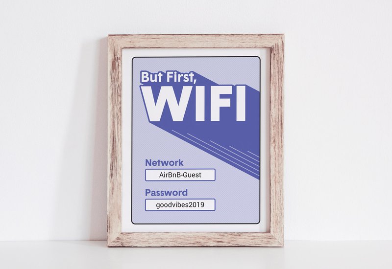 wifi airbnb sign